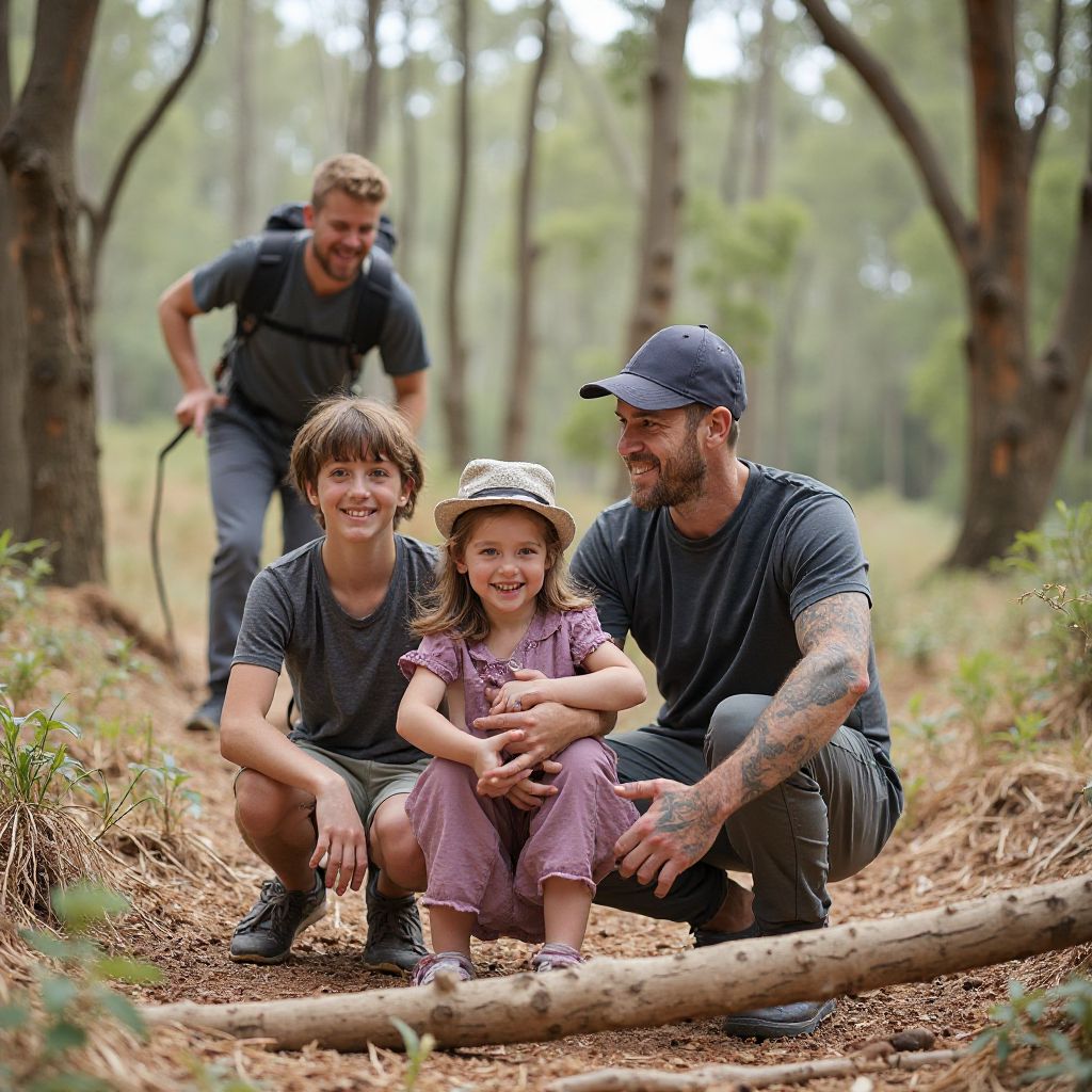 Families enjoying outdoor adventure activities